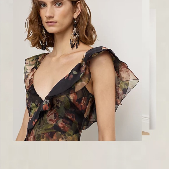 Ralph Lauren Purple Label Brienne Crinkle Chiffon Evening Dress - zipper broken - Picture 10 of 12